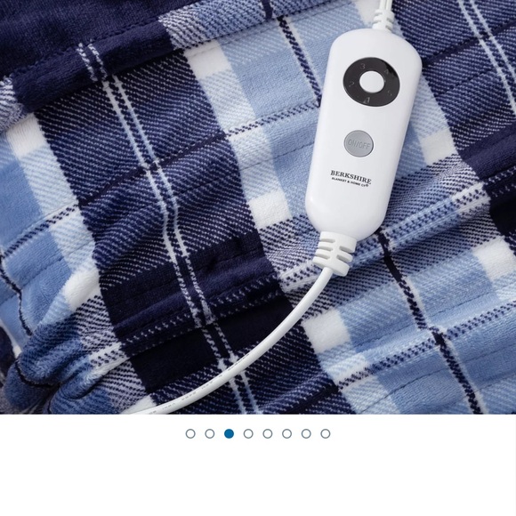 Berkshire Oversized 5 Setting Heated Throw Auto Shut Off 60"x70" Navy Plaid NIB - Picture 11 of 11